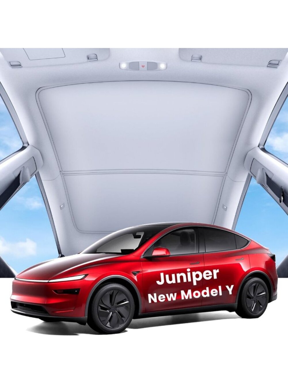2026 Model Y Sunshade Roof Cover - No Gaps, Foldable Heat Insulation, 2PCS, Gray